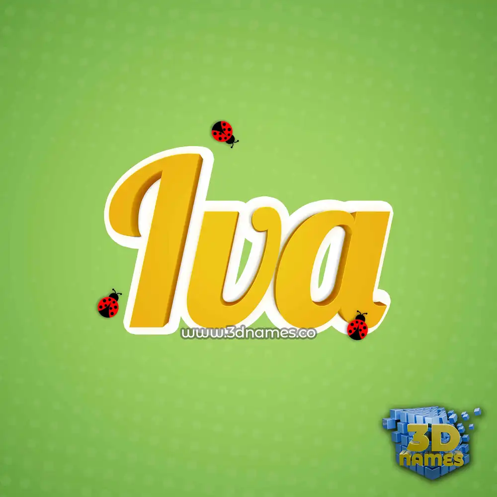 iva in Ladybugs style - 3D name wallpaper