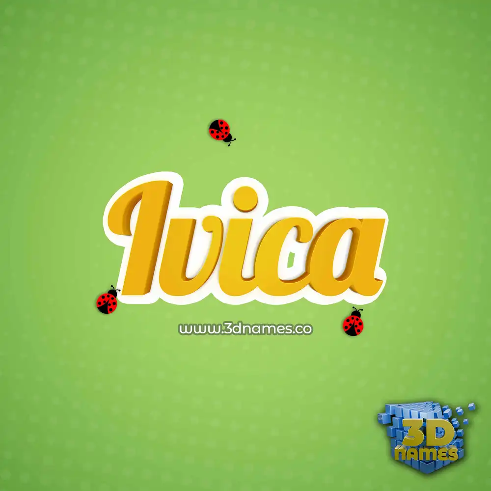 ivica in Ladybugs style - 3D name wallpaper
