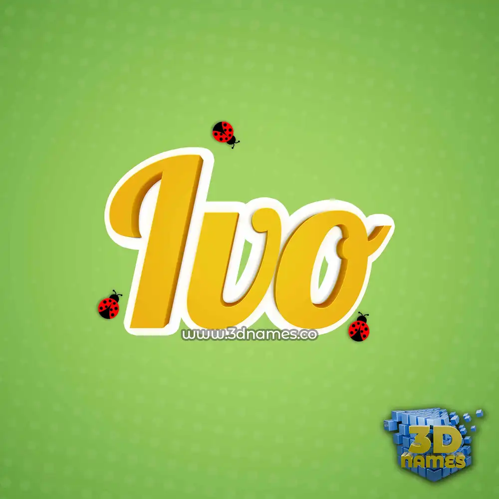 ivo in Ladybugs style - 3D name wallpaper