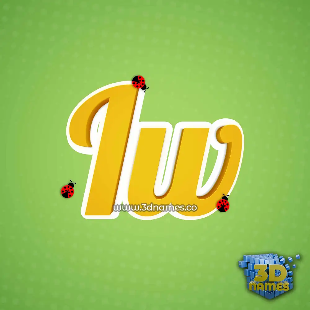 iw in Ladybugs style - 3D name wallpaper