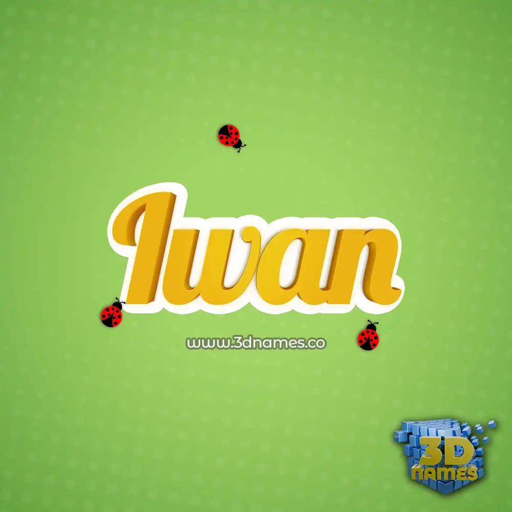 iwan in Ladybugs style - 3D name wallpaper