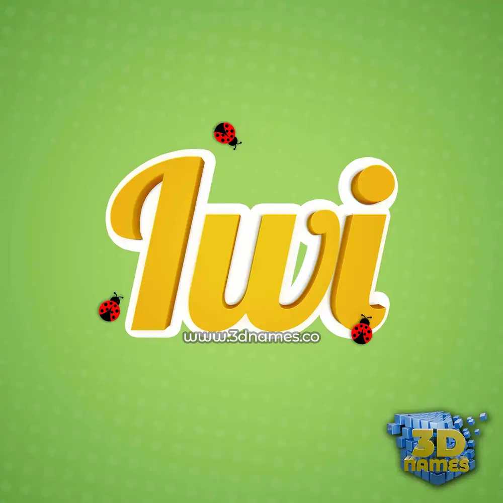iwi in Ladybugs style - 3D name wallpaper