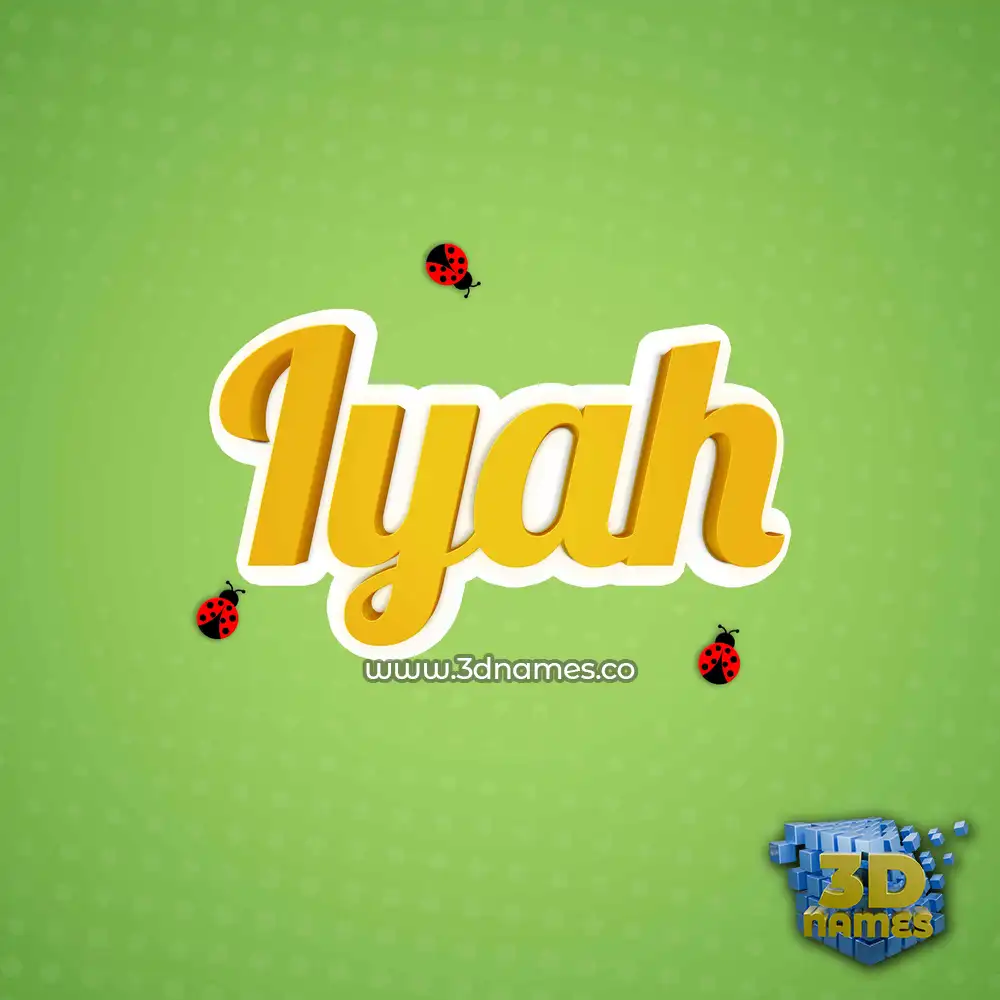 iyah in Ladybugs style - 3D name wallpaper