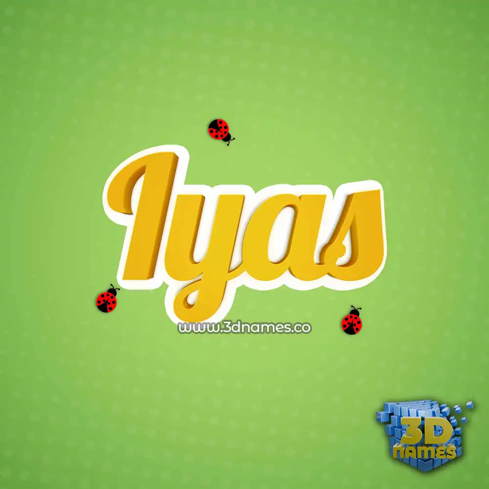 iyas in Ladybugs style - 3D name wallpaper