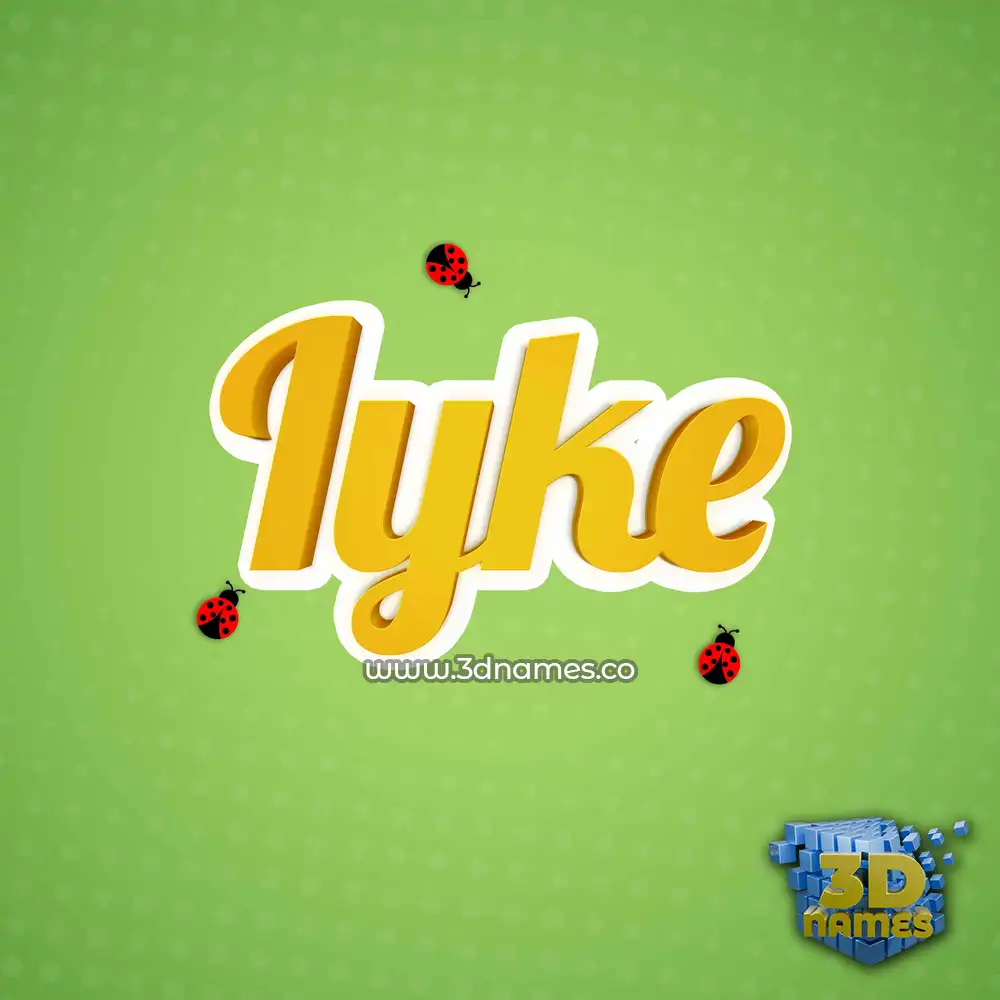 iyke in Ladybugs style - 3D name wallpaper