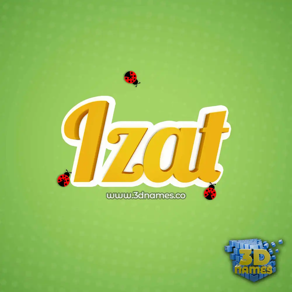 izat in Ladybugs style - 3D name wallpaper