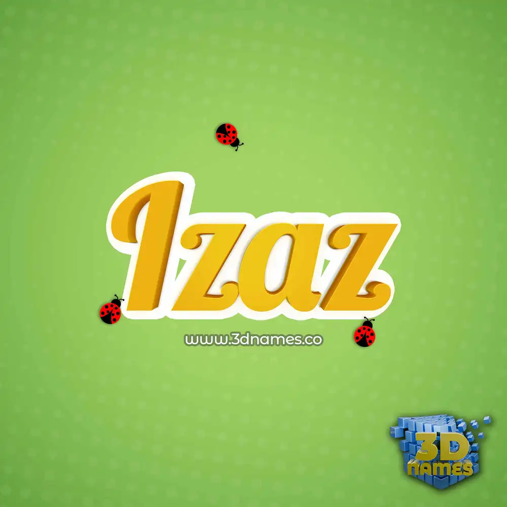 izaz in Ladybugs style - 3D name wallpaper