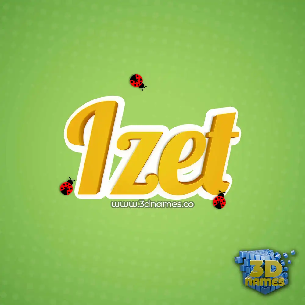 izet in Ladybugs style - 3D name wallpaper