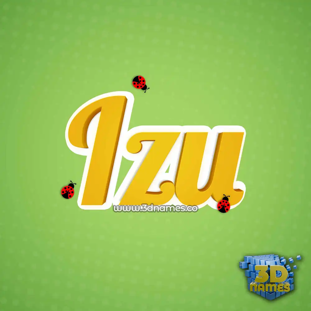 izu in Ladybugs style - 3D name wallpaper