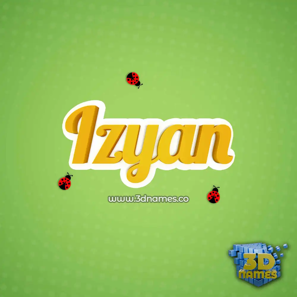 izyan in Ladybugs style - 3D name wallpaper