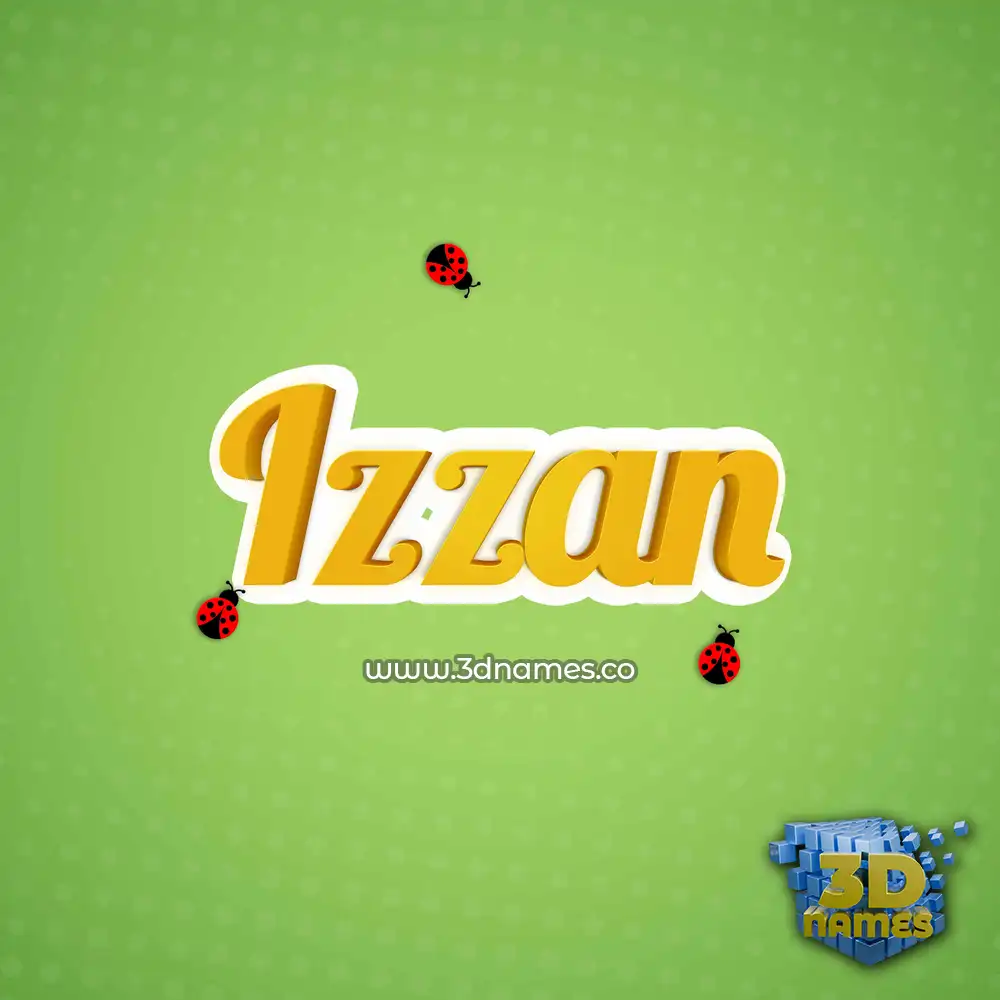 izzan in Ladybugs style - 3D name wallpaper