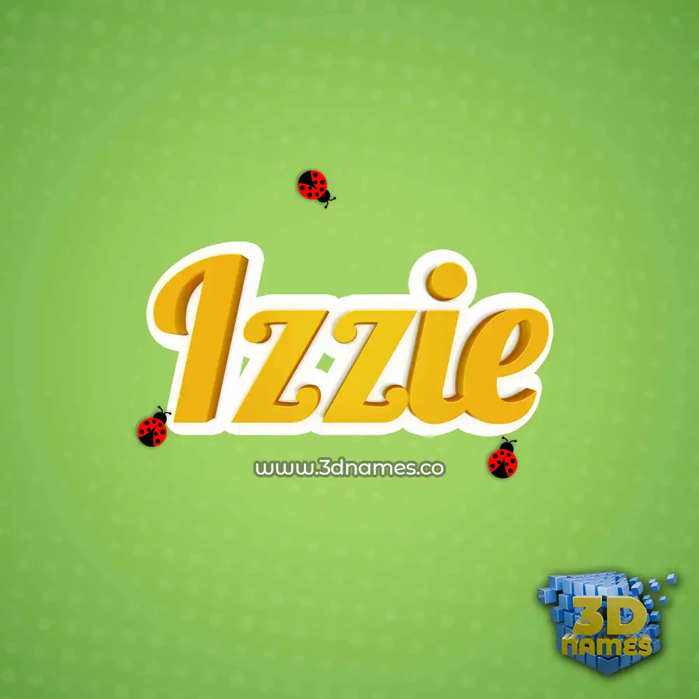 izzie in Ladybugs style - 3D name wallpaper