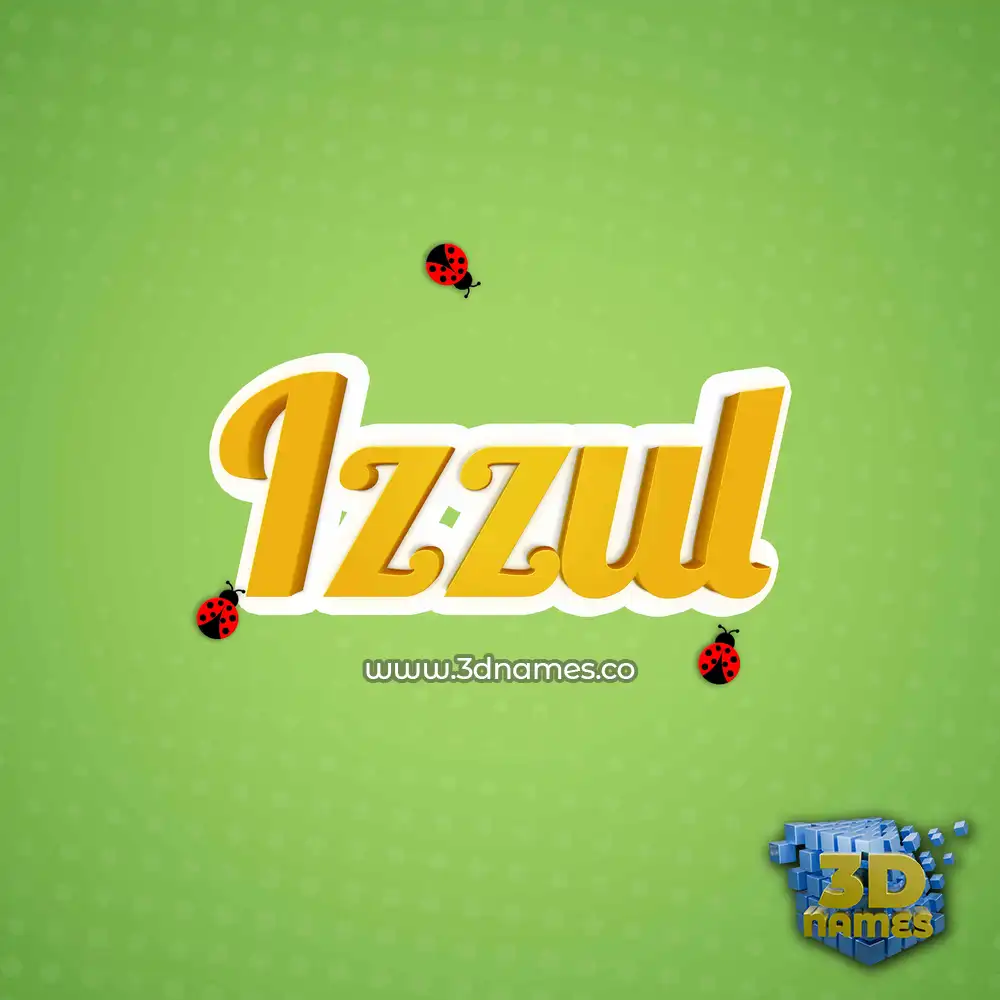izzul in Ladybugs style - 3D name wallpaper