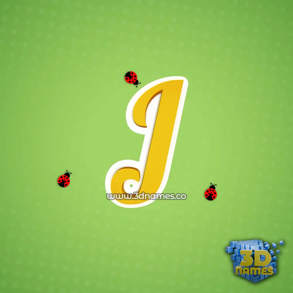 j in Ladybugs style - 3D name wallpaper