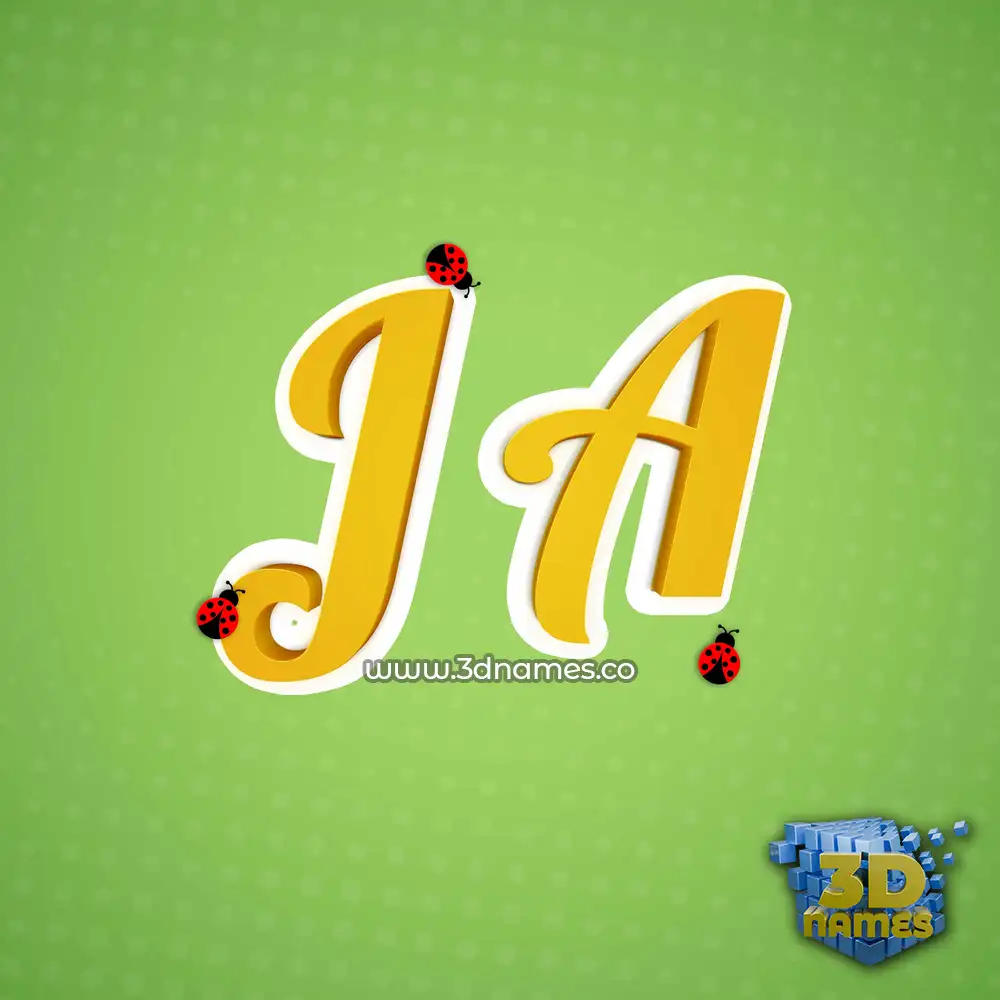 j a in Ladybugs style - 3D name wallpaper