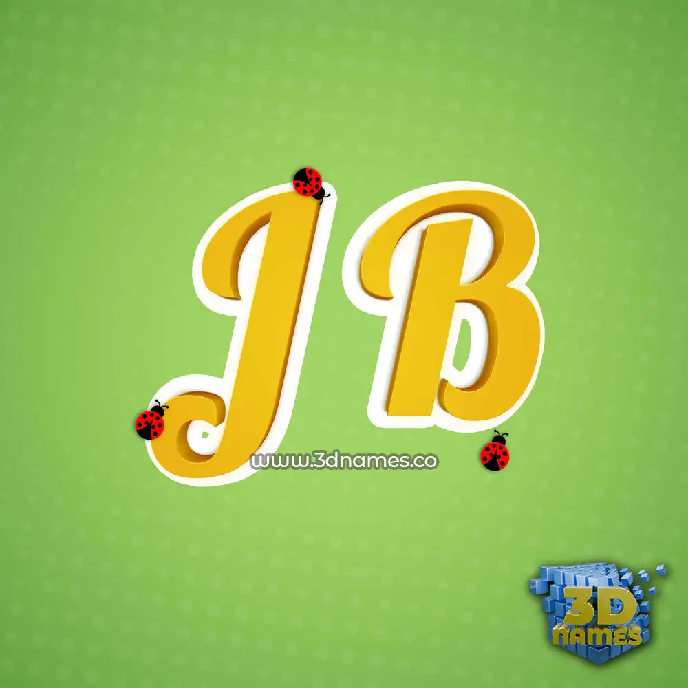 j b in Ladybugs style - 3D name wallpaper