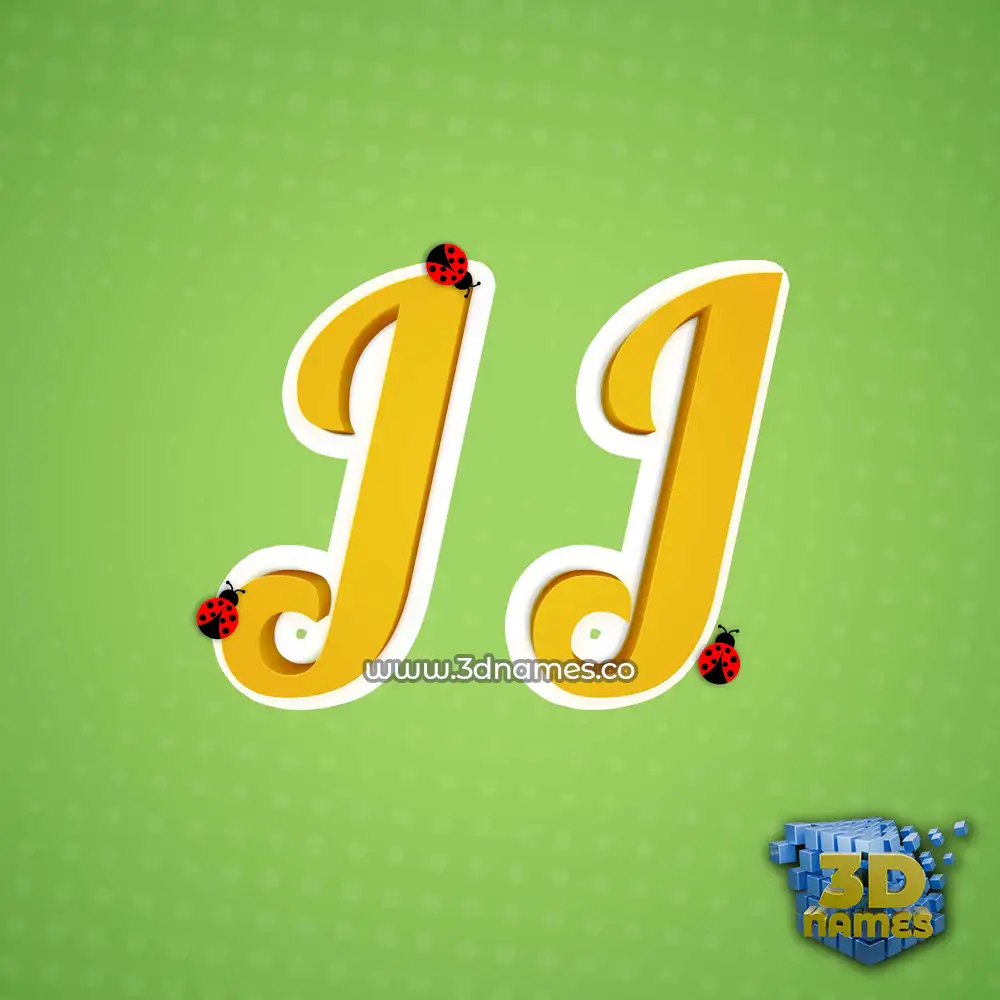j j in Ladybugs style - 3D name wallpaper