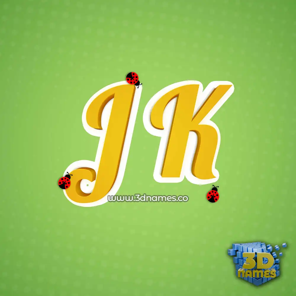 j k in Ladybugs style - 3D name wallpaper