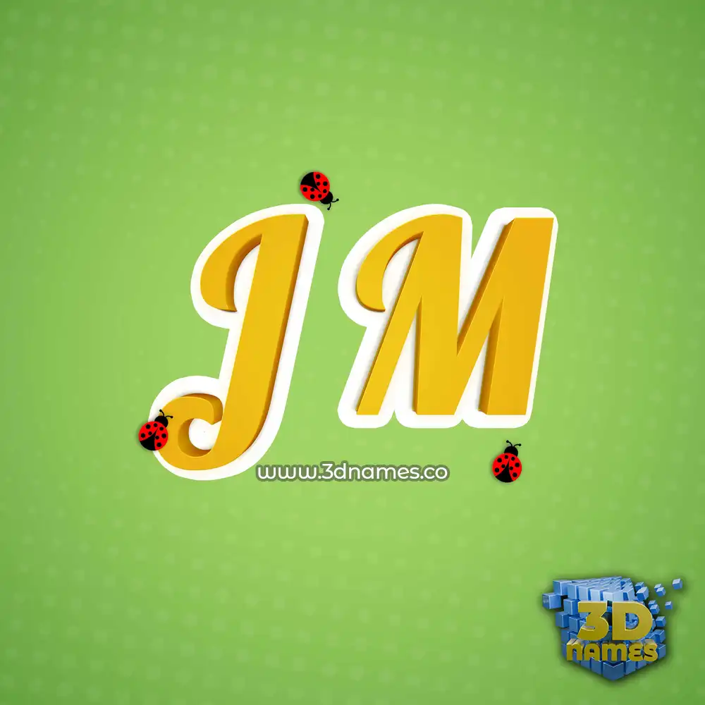 j m in Ladybugs style - 3D name wallpaper