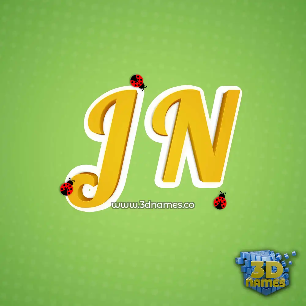 j n in Ladybugs style - 3D name wallpaper