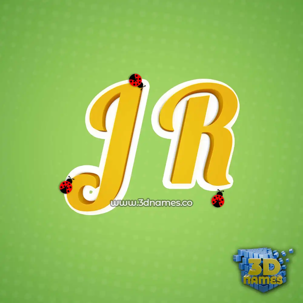 j r in Ladybugs style - 3D name wallpaper