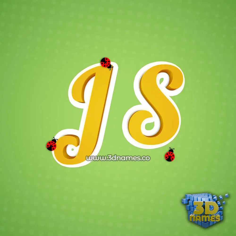 j s in Ladybugs style - 3D name wallpaper