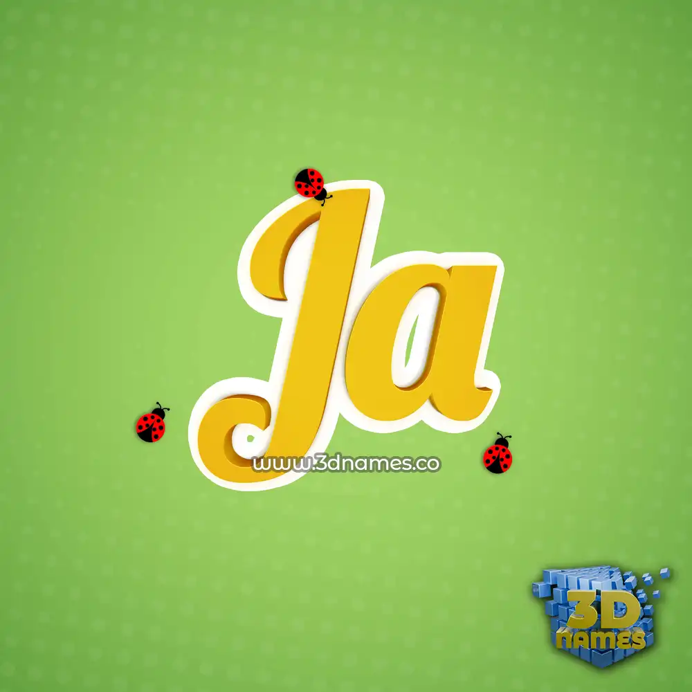 ja in Ladybugs style - 3D name wallpaper