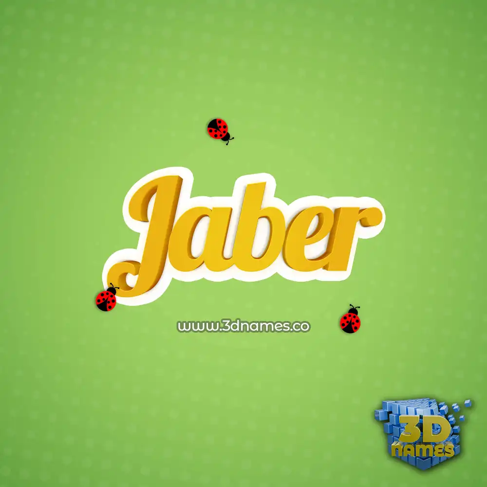 jaber in Ladybugs style - 3D name wallpaper