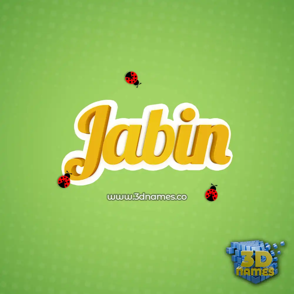 jabin in Ladybugs style - 3D name wallpaper