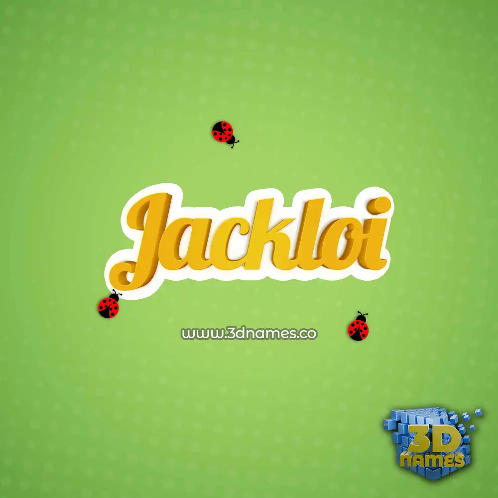 jackloi in Ladybugs style - 3D name wallpaper