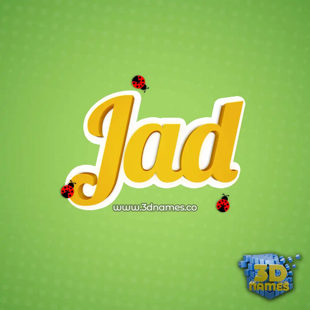 jad in Ladybugs style - 3D name wallpaper