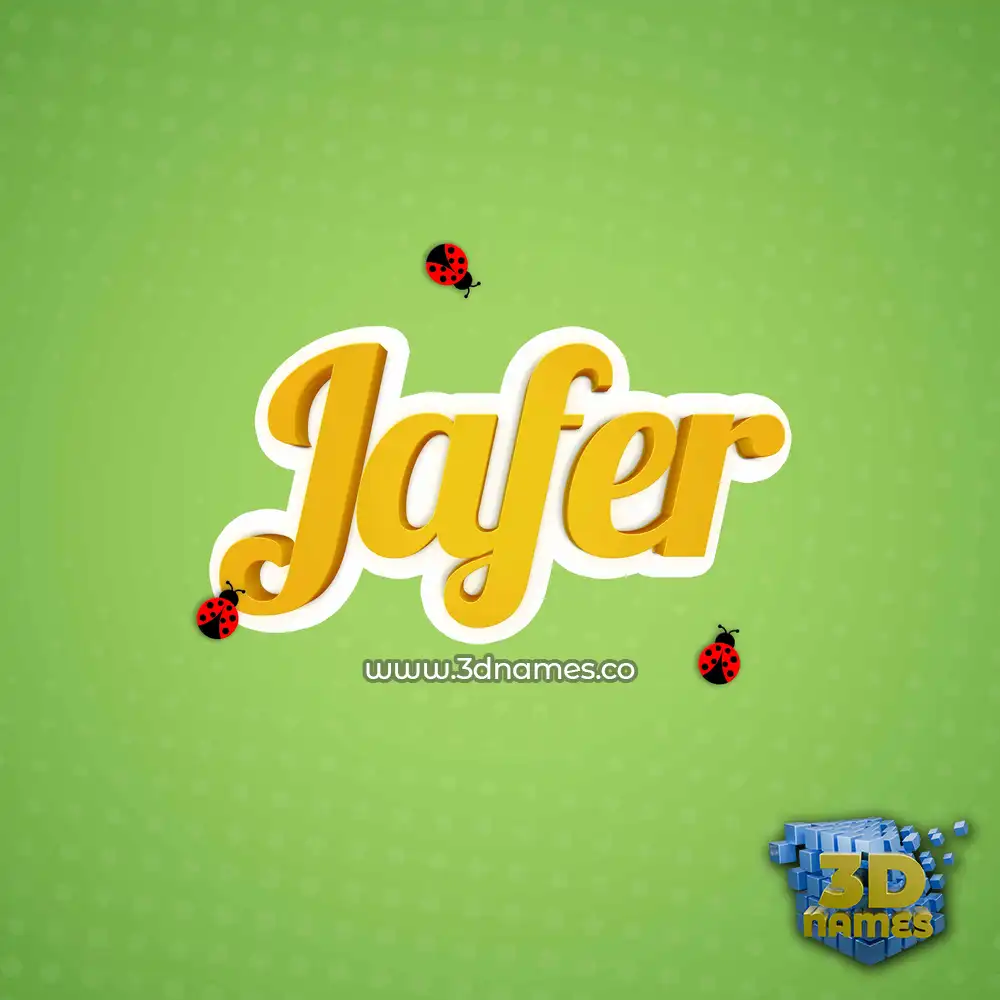 jafer in Ladybugs style - 3D name wallpaper