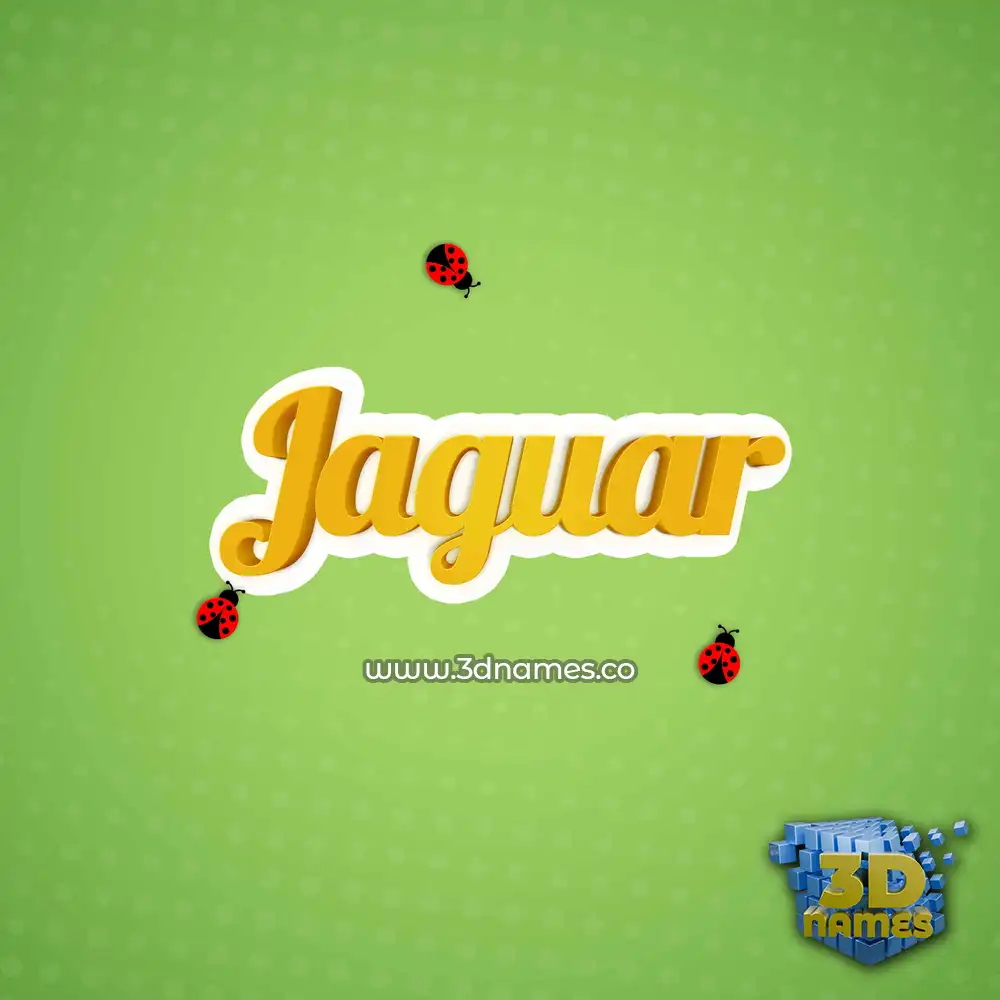 jaguar in Ladybugs style - 3D name wallpaper