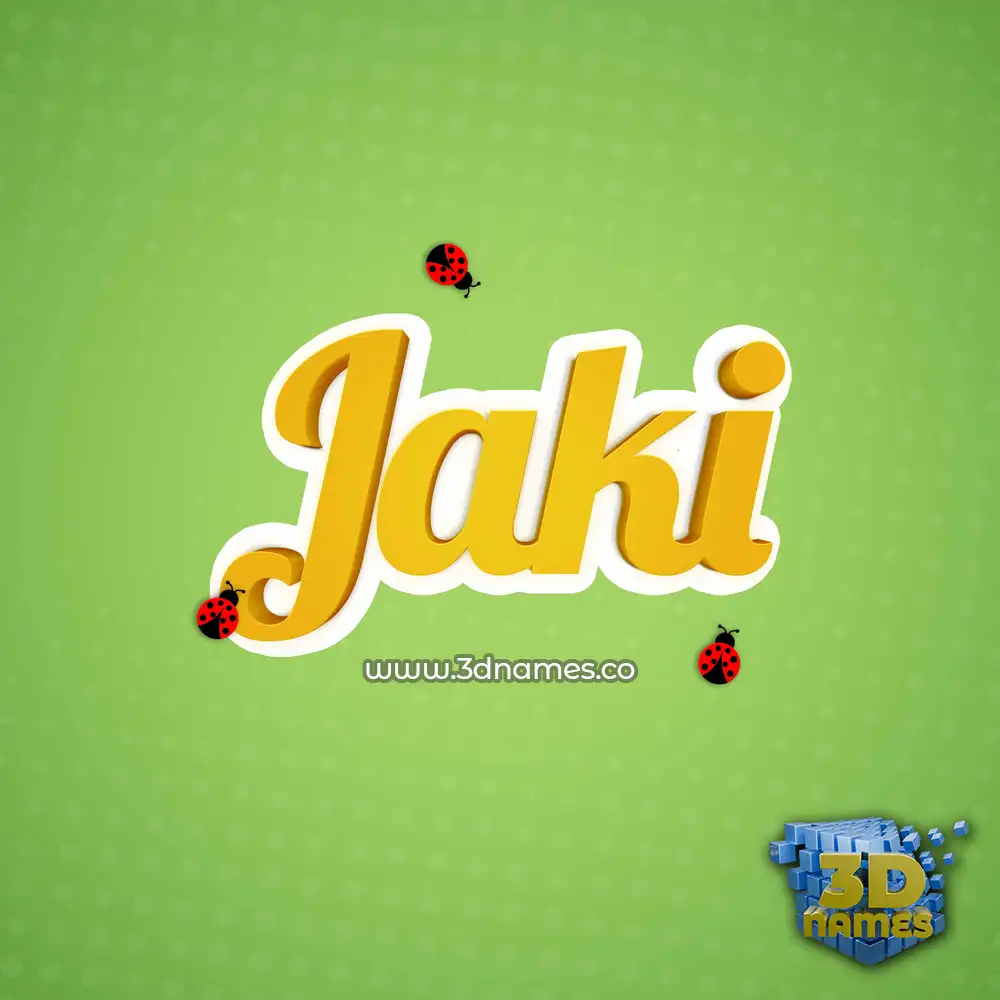 jaki in Ladybugs style - 3D name wallpaper