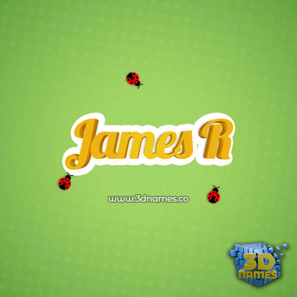 james r in Ladybugs style - 3D name wallpaper