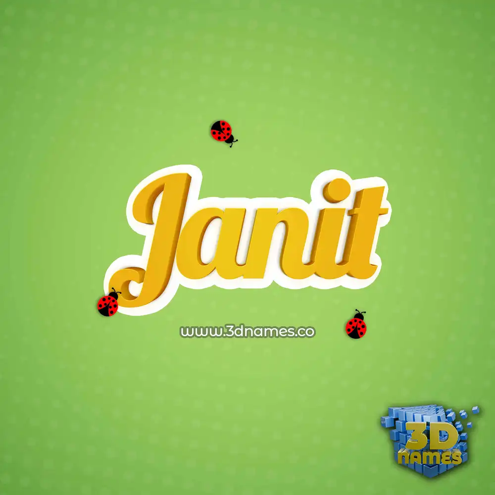 janit in Ladybugs style - 3D name wallpaper