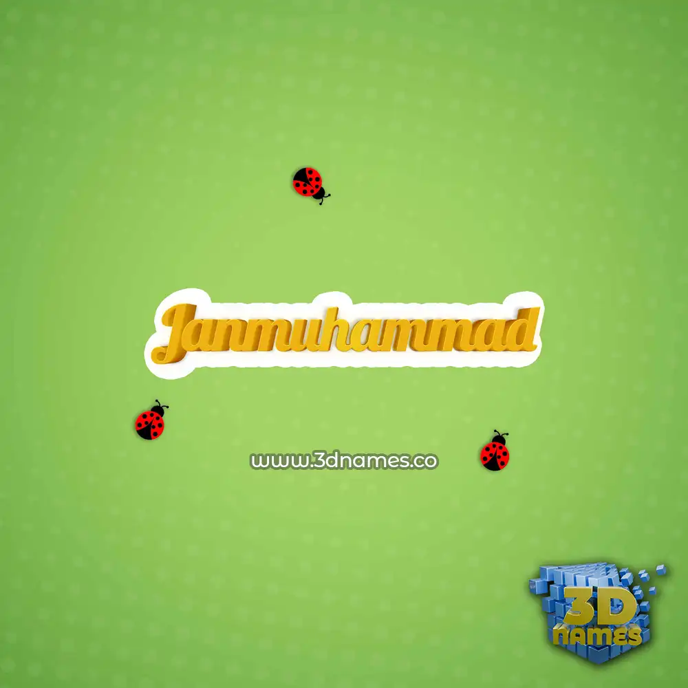 janmuhammad in Ladybugs style - 3D name wallpaper