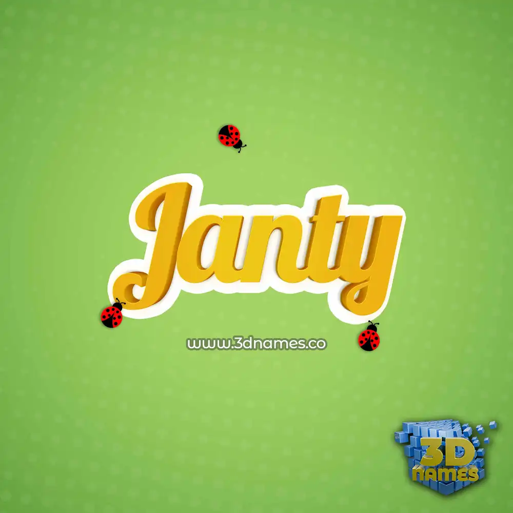 janty in Ladybugs style - 3D name wallpaper