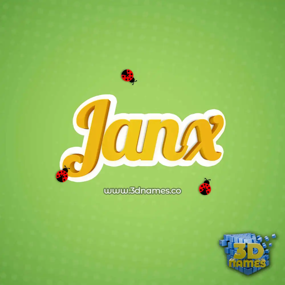 janx in Ladybugs style - 3D name wallpaper