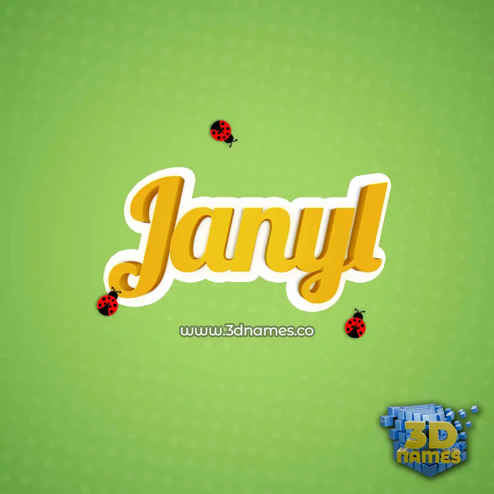 janyl in Ladybugs style - 3D name wallpaper
