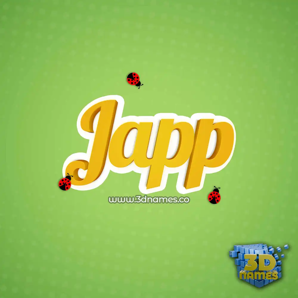 japp in Ladybugs style - 3D name wallpaper