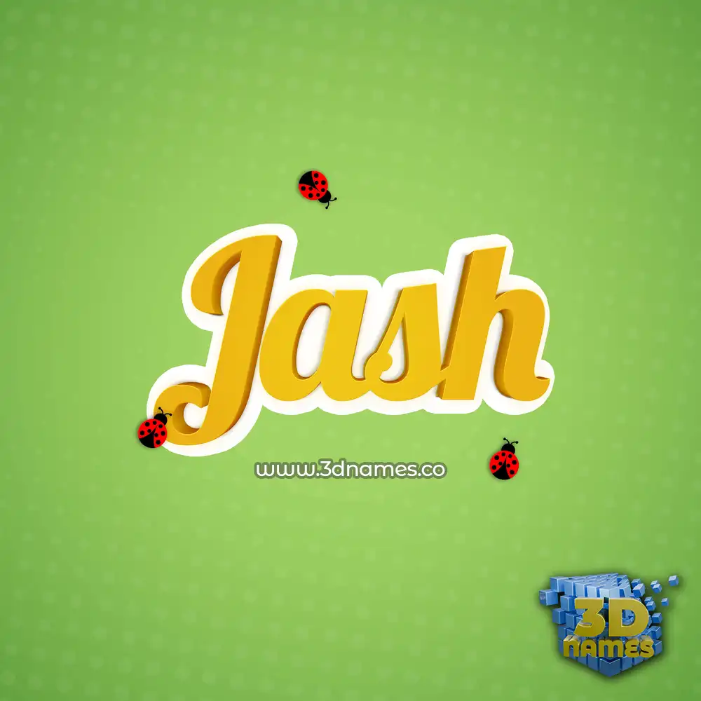 jash in Ladybugs style - 3D name wallpaper