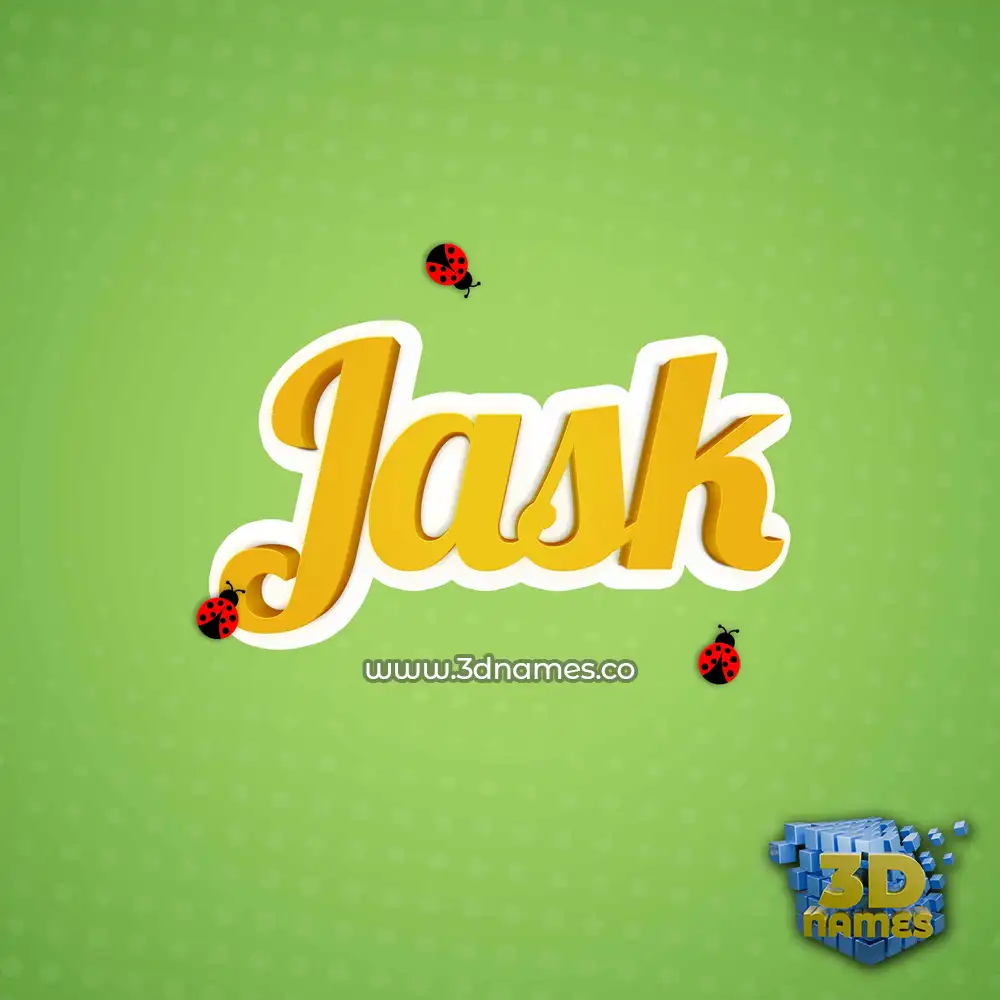 jask in Ladybugs style - 3D name wallpaper