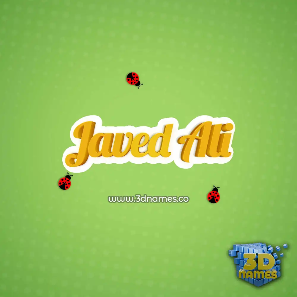javed ali in Ladybugs style - 3D name wallpaper