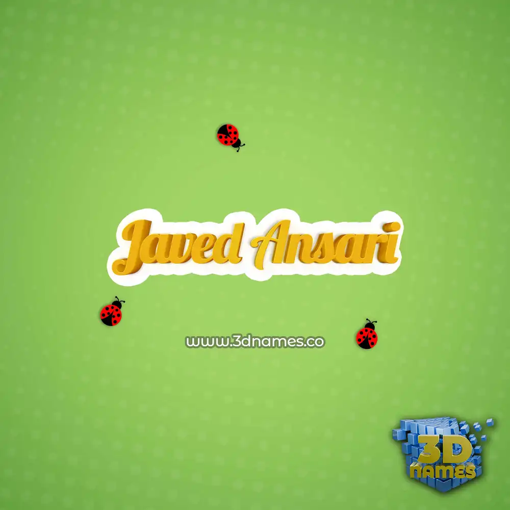 javed ansari in Ladybugs style - 3D name wallpaper