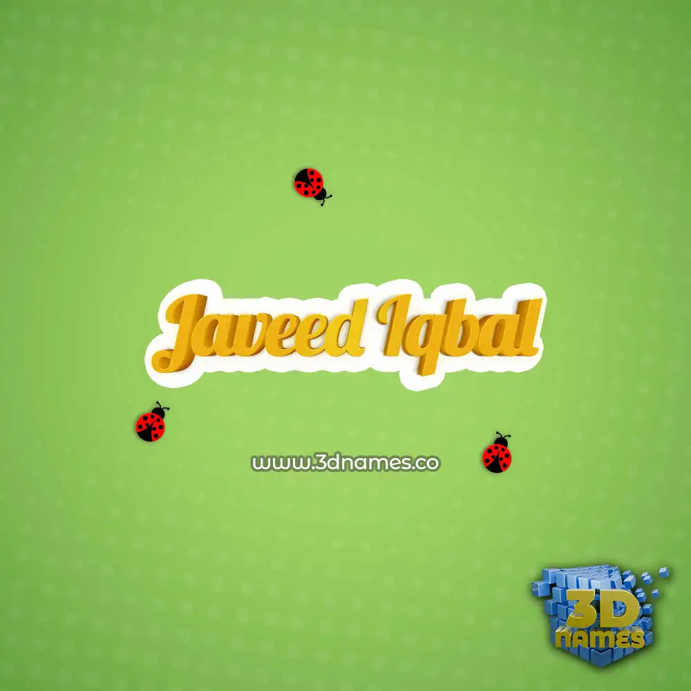 javeed iqbal in Ladybugs style - 3D name wallpaper