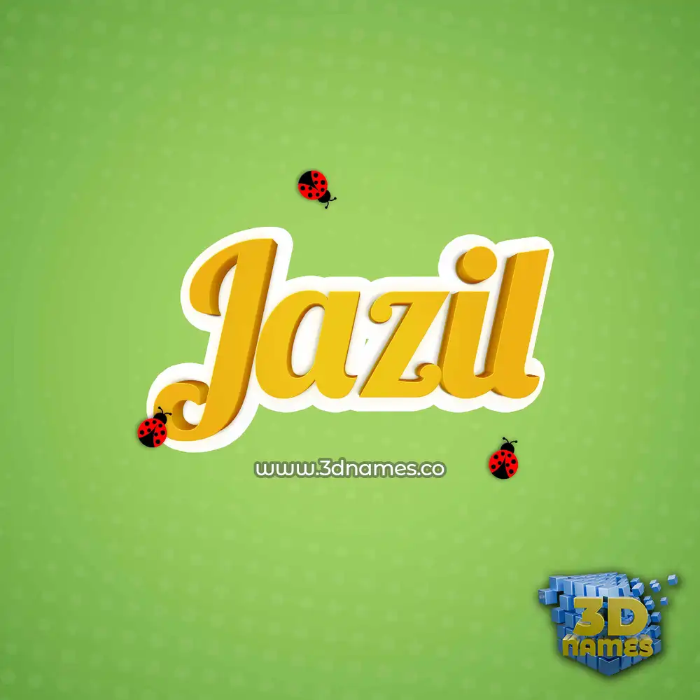 jazil in Ladybugs style - 3D name wallpaper