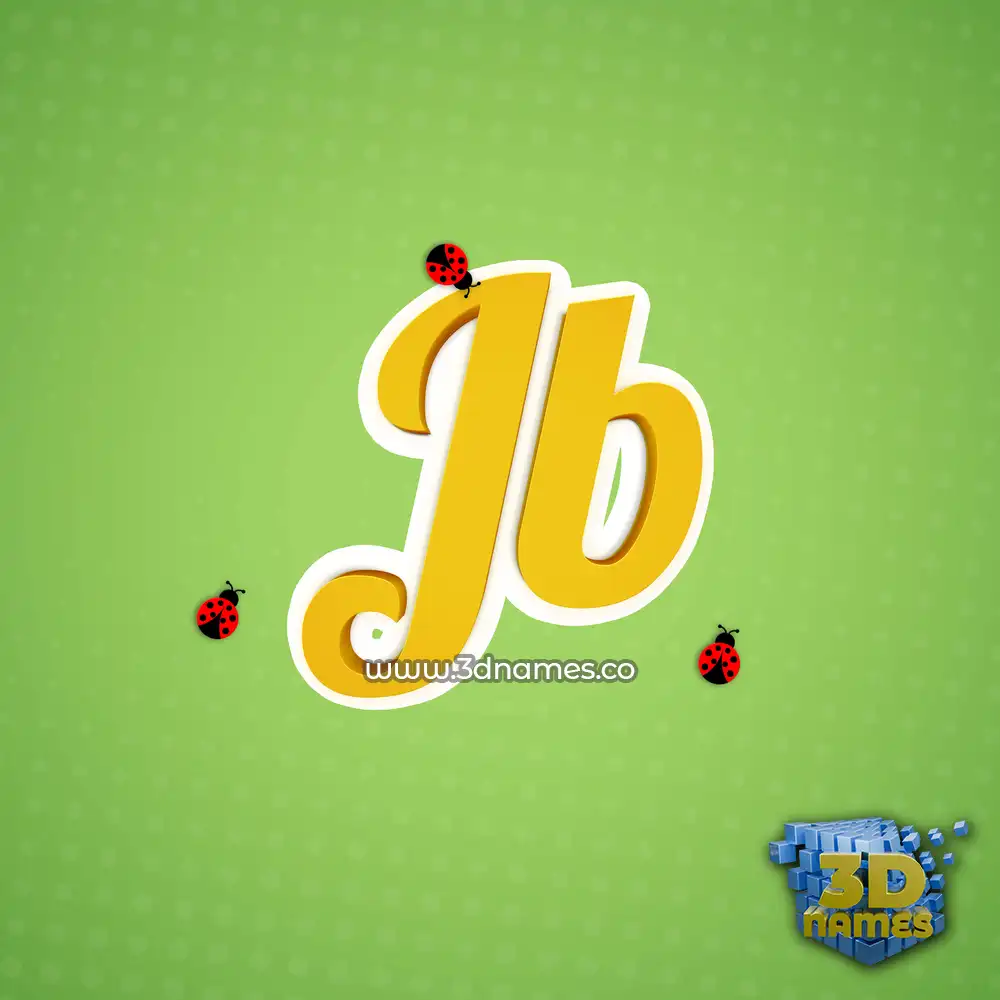 jb in Ladybugs style - 3D name wallpaper