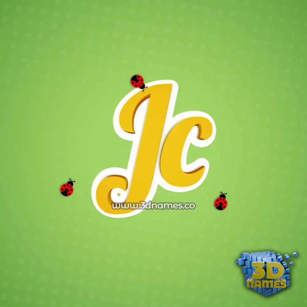 jc in Ladybugs style - 3D name wallpaper