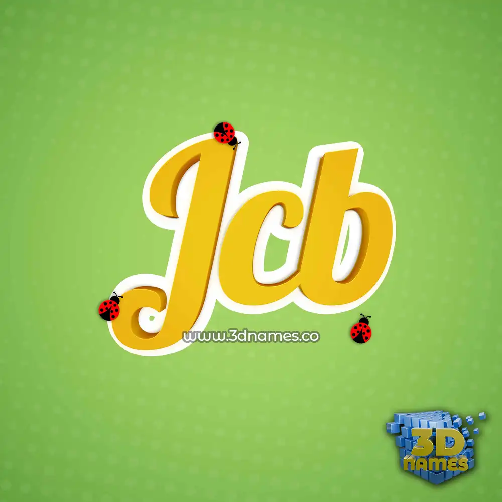jcb in Ladybugs style - 3D name wallpaper